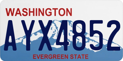 WA license plate AYX4852