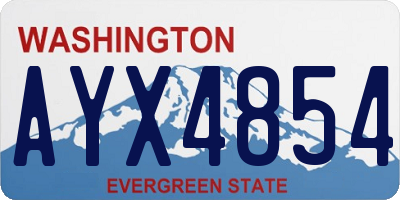 WA license plate AYX4854