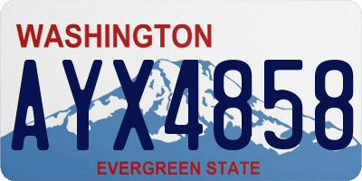 WA license plate AYX4858