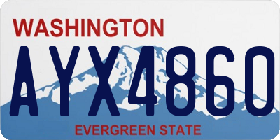 WA license plate AYX4860