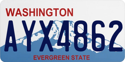 WA license plate AYX4862