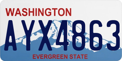 WA license plate AYX4863