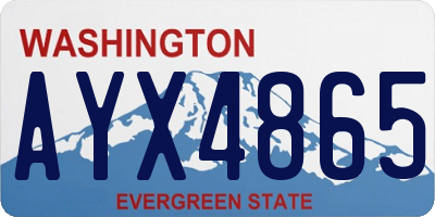 WA license plate AYX4865