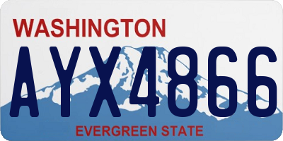 WA license plate AYX4866