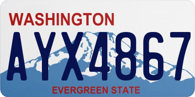 WA license plate AYX4867