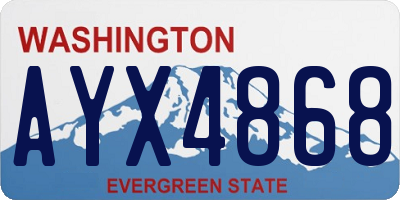 WA license plate AYX4868