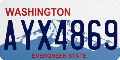 WA license plate AYX4869