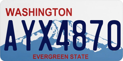 WA license plate AYX4870