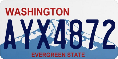 WA license plate AYX4872