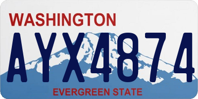 WA license plate AYX4874