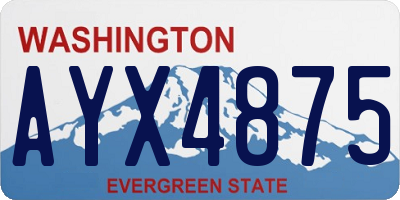 WA license plate AYX4875