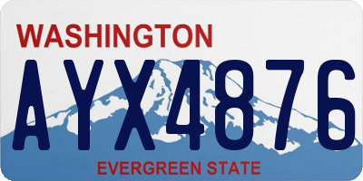 WA license plate AYX4876