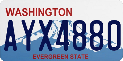 WA license plate AYX4880