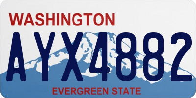 WA license plate AYX4882