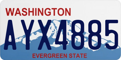 WA license plate AYX4885