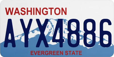 WA license plate AYX4886