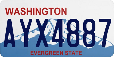 WA license plate AYX4887