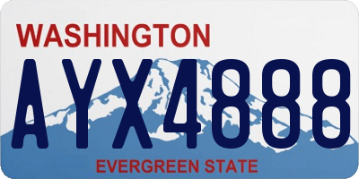 WA license plate AYX4888