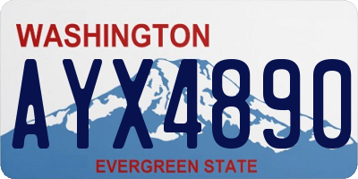 WA license plate AYX4890