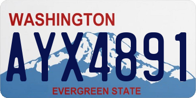 WA license plate AYX4891