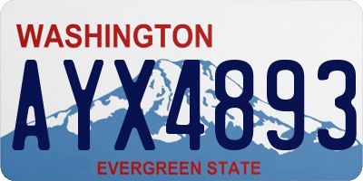 WA license plate AYX4893