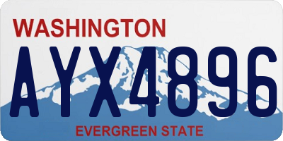 WA license plate AYX4896