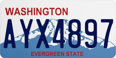 WA license plate AYX4897