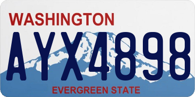 WA license plate AYX4898