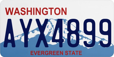 WA license plate AYX4899