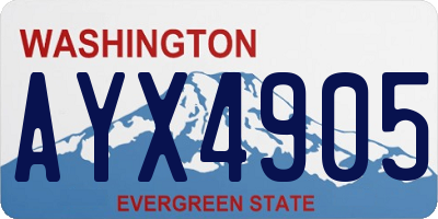WA license plate AYX4905