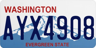 WA license plate AYX4908