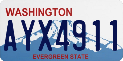 WA license plate AYX4911
