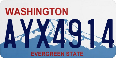 WA license plate AYX4914