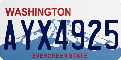 WA license plate AYX4925