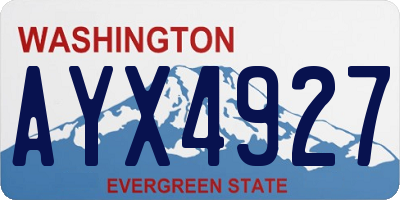 WA license plate AYX4927