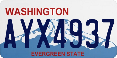 WA license plate AYX4937