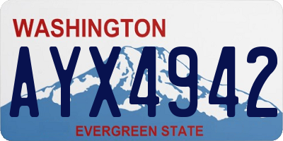 WA license plate AYX4942