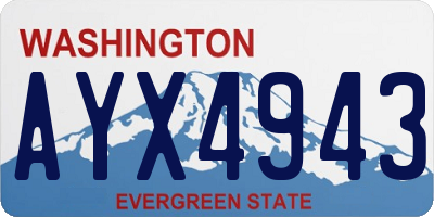 WA license plate AYX4943