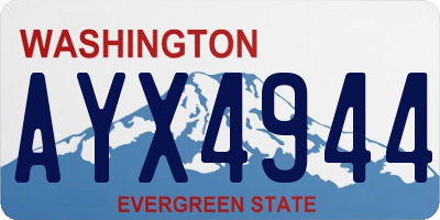 WA license plate AYX4944