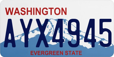 WA license plate AYX4945