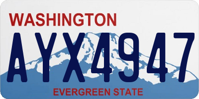 WA license plate AYX4947