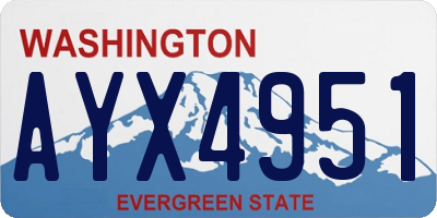 WA license plate AYX4951