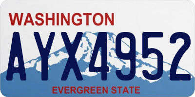 WA license plate AYX4952