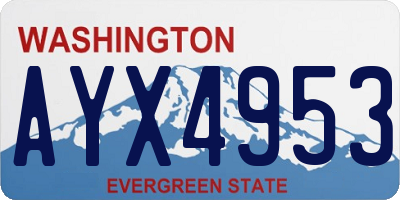 WA license plate AYX4953