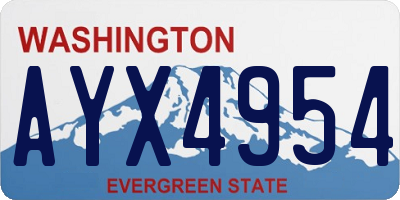 WA license plate AYX4954