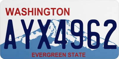 WA license plate AYX4962