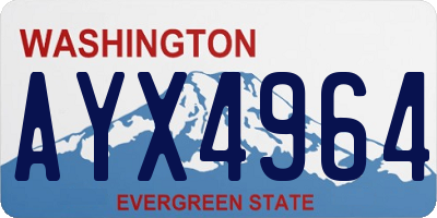 WA license plate AYX4964
