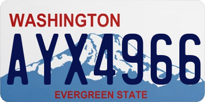 WA license plate AYX4966
