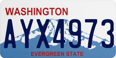 WA license plate AYX4973