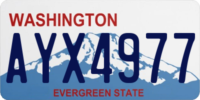 WA license plate AYX4977
